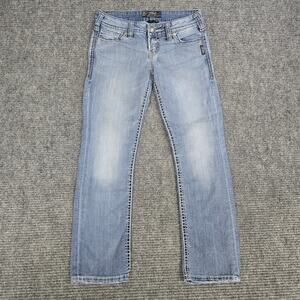 Silver Santorini Jeans Womens 27x26 Bootcut Light Wash Stretch